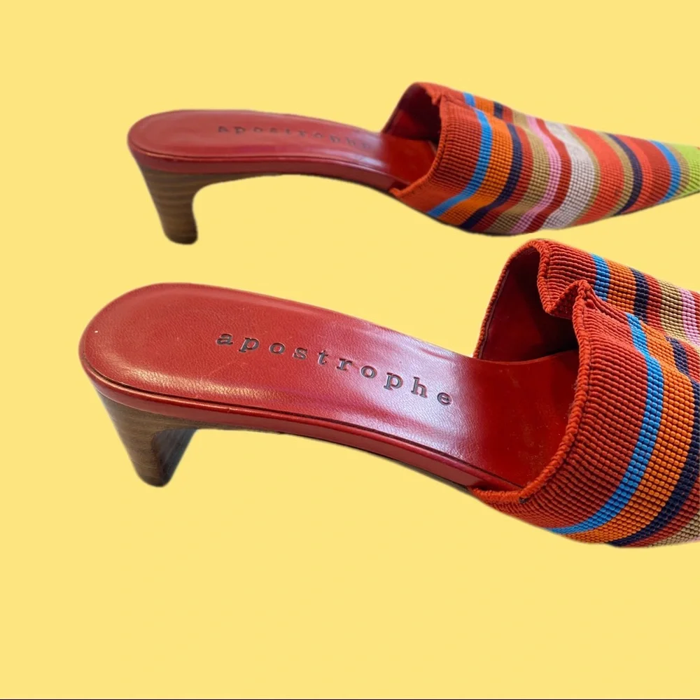 Apostrophe Striped Mules - Picture 2 of 2